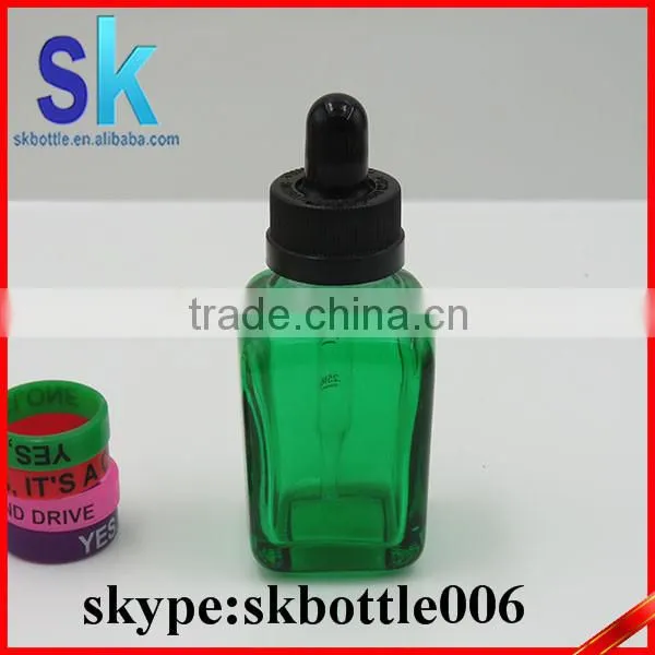 Red Clear Green Blue 30ml Square Glass Dropper Bottle photo-5