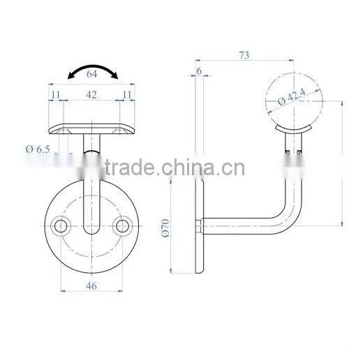 Wall Mount Adjustable Hand Railing Bracket