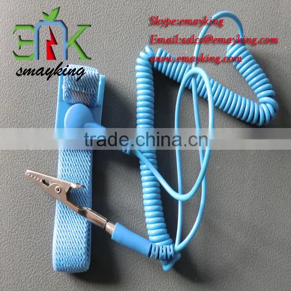With Coiled Cord ,Blue Anti-allergic ESD Wrist Strap