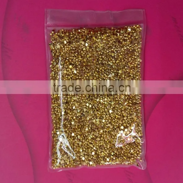 Electroplate Gold & Silver Acrylic Half Round Pearl Nail Art Rhinestone Decoration photo-5