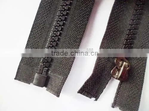 5# Plastic Resin Zipper Open End Zipper With Plated Black Nickel Hook Slider Zipper Winter Coate Zipper photo-2