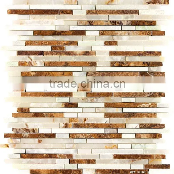 Dark Brown and White Onyx Mosaic Tiles