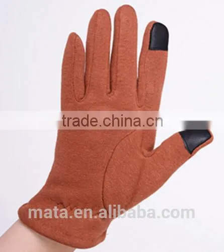 Fashionable Warm Micro Velvet Leather Touch Screen Gloves photo-4