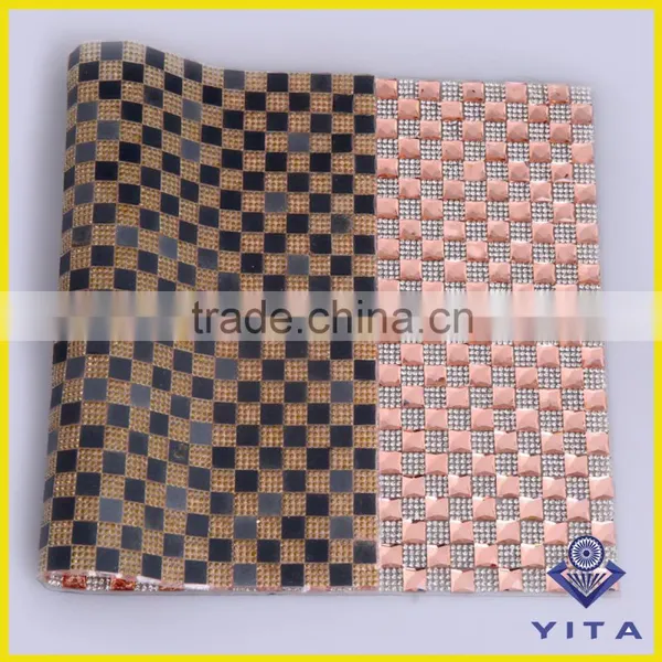 Wholesale 24x40cm Square Hotfix Adhesive Rhinestone Mesh Sheet For Shoes photo-3
