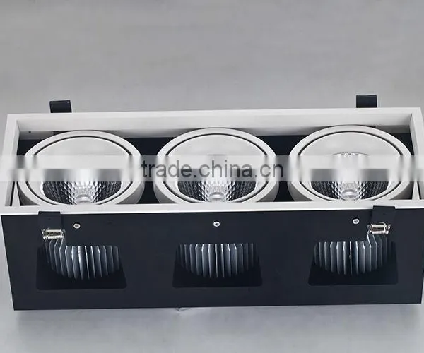 Anti-glare Optical Design Uniform Light Distribution High Power 3x45w Cob Led Grille Downlight photo-2