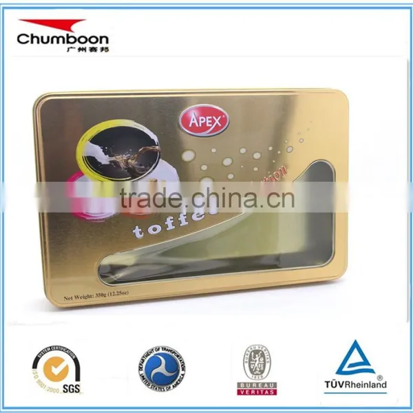 Metal Material and Tinplate Metal Type Candy Box With Pvc Window on Top photo-4