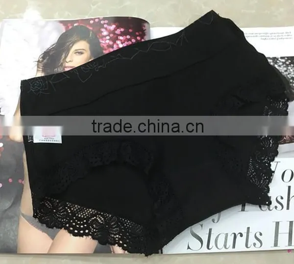 Stylish Black Design High Quality in Stock Large Size Underwear for Lady Panty photo-3
