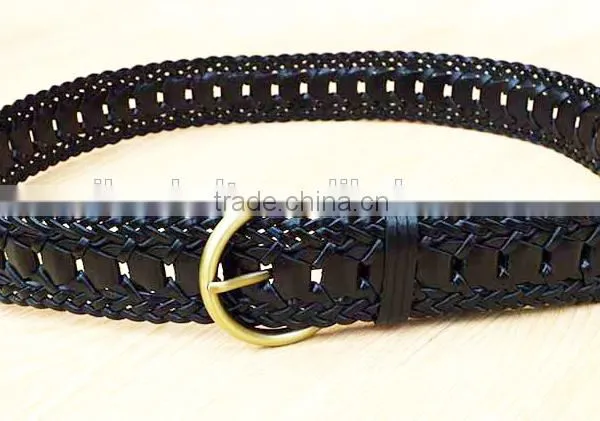 2015 Hot Design Lady Belts Brown Fashion Braided Leather Belt photo-6