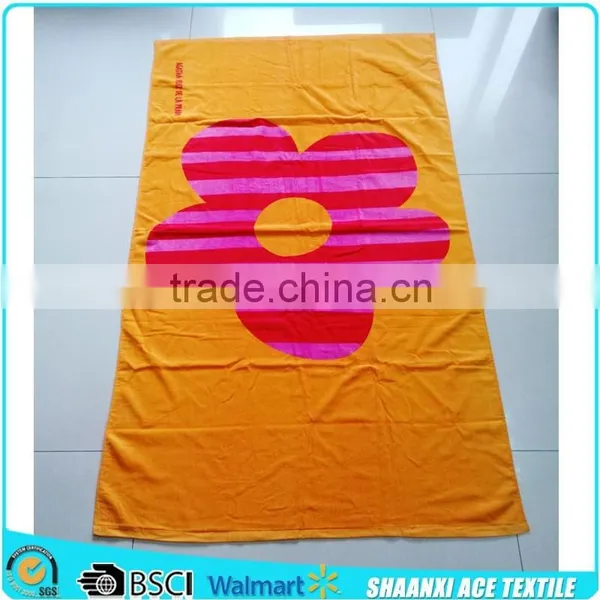 100% Cotton Reactive Flower Printing Adult Beach Towel Big Size Adult Beach Towel