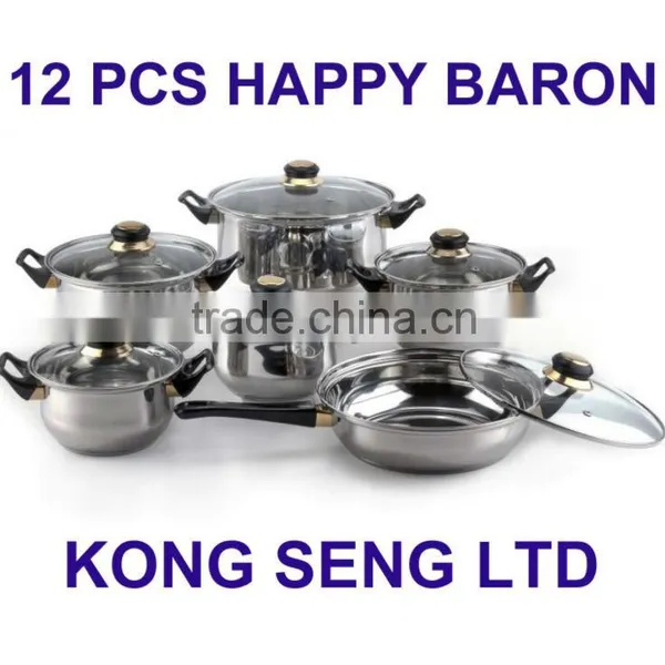 12 Pcs Happy Baron Stainless Steel Cookware Set, Happy Home photo-3
