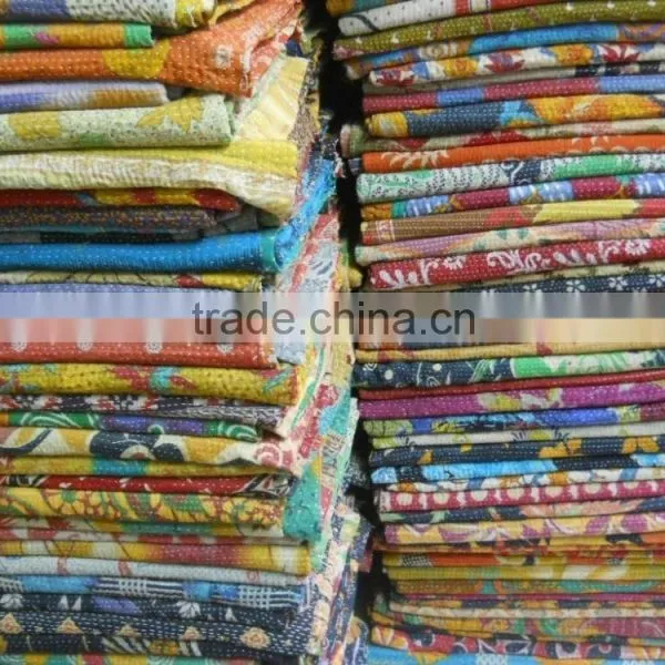 Wholesale Kantha Quilt Vintage Kantha Quilt Recycled Sari Blanket Reversible Kantha Quilt Bedding Baby Quilt