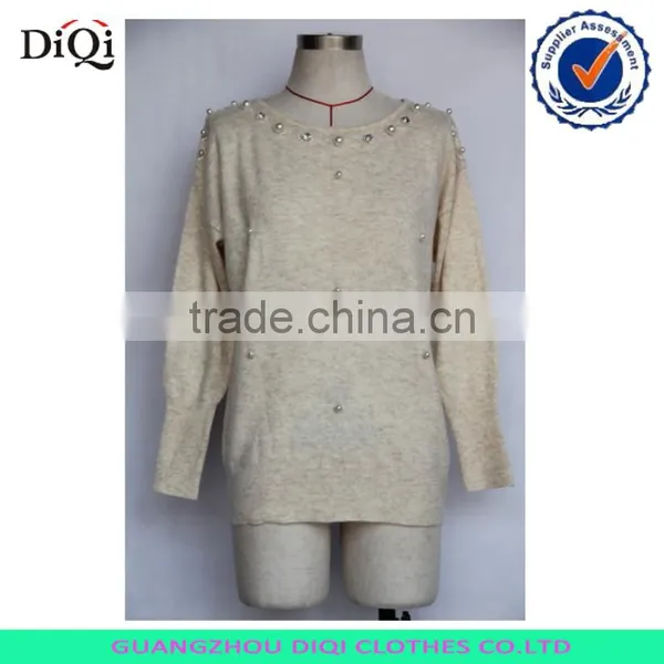Lovely female ripped knitted outwear sweaters