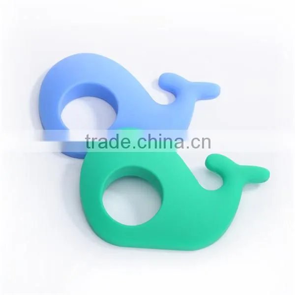 China Manufacture Hot Sale Animal Shape Silicone Baby Teether Toy Whale Shaped Silicone Teether