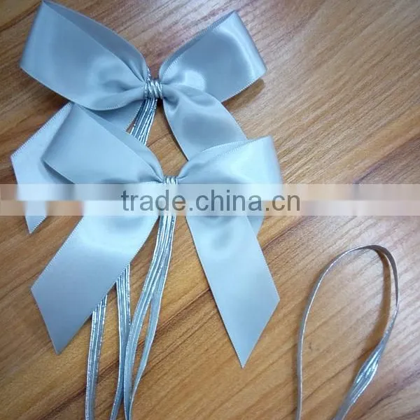 Wholesale Silver Ribbon Bow Silver Elastic Loop photo-3