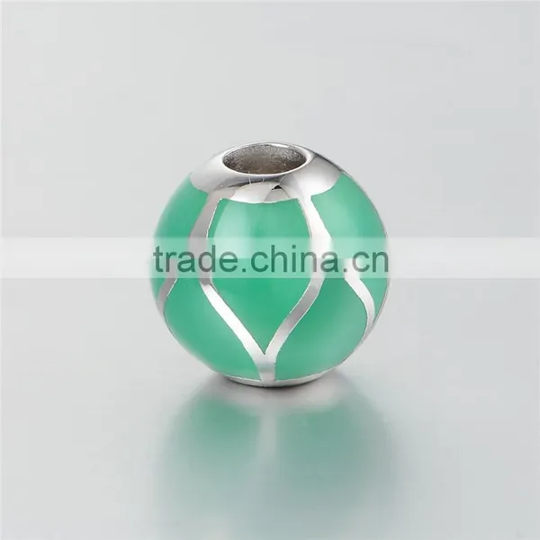 2016 Simple Design Green Color Enamel Jewelry Charm Beads photo-3