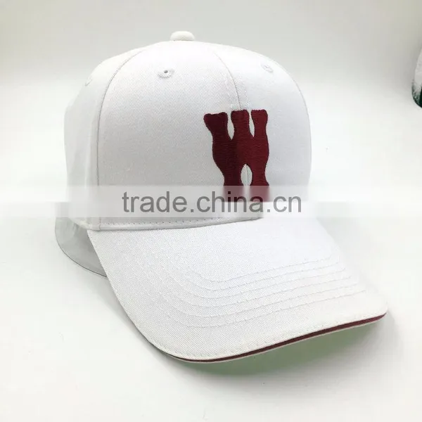 White Color 100% Cotton Twill 6 Panel Embroidered Baseball Cap photo-3