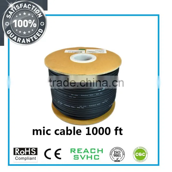 Bulk Microphone Cable 300' Black Mic -300ft Signal mic cable