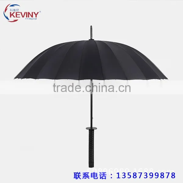 24k Katana Handle Umbrella Straight Auto Open Umbrella With Sword Handle Manufacture by China Parasol Factory