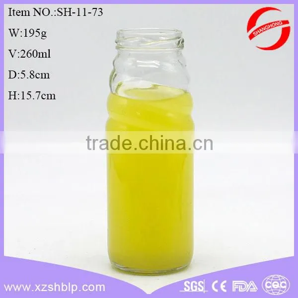 Yogurt Fruit Juice Milk Beverage Glass Bottle/ Food Liquid Glass Jar With Lids