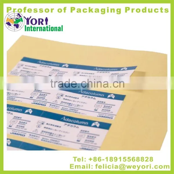 Yori Customized High Quality Vynle Eggshell Adhesive Sticker Label
