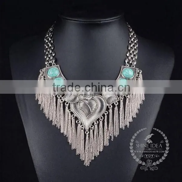 High Quality Vintage Style Chunky Statement Necklace Tin Alloy Fashion Women Pendant Necklace 6390137