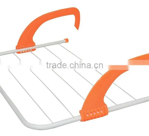 Metal Folding Clothes Rack In a Balcony Room Bathroom Towel Rack Clothes Hanger photo-2