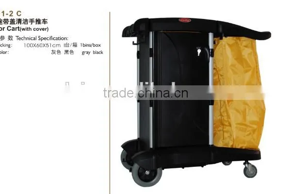 Janitor Cart With Cover, Multipurpose Cover Cleaning Trolley, photo-2