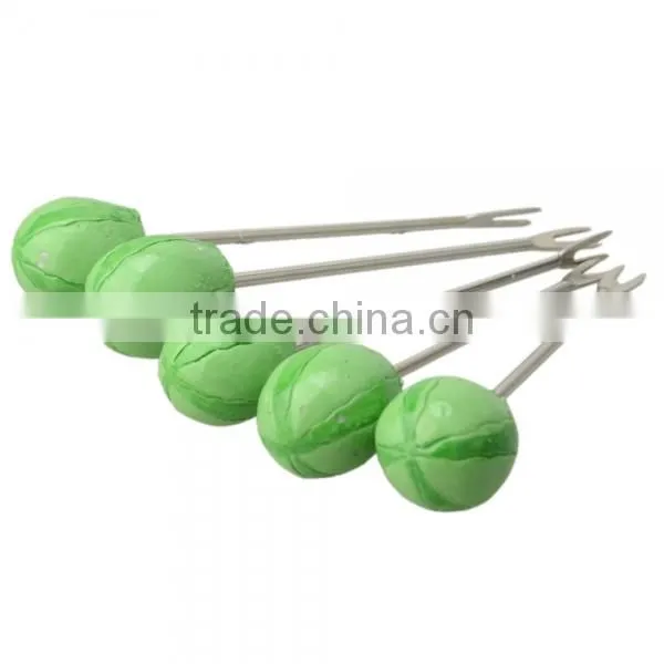 Factory Wholesale Fork Rack Watermelon Shaped Fruit Fork Set photo-2