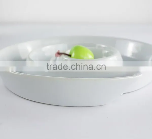 Hospitality Hotel Supply Candy Plate Round Porcelain Compartments Tray photo-4