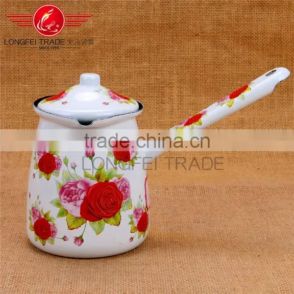 3pcs OEM Full Deca Enamel Arabic Coffee Pot / Coffee Jug for Turkish Coffee photo-3