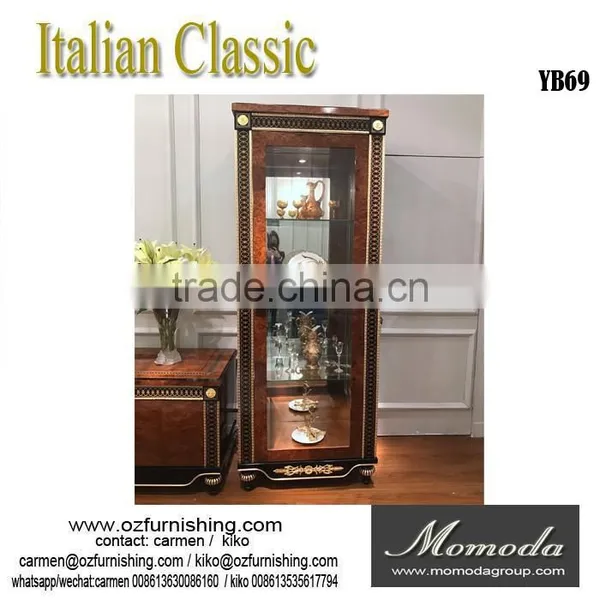YB69 Luxury Antique Solid Wood Wine Display Cabinet/living Room Disaplay Cabinet/2 Door Wine Display Cabinet photo-3