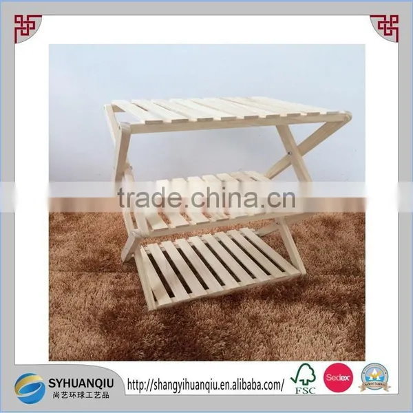 Unfinished Wooden Folding Pinic Shelf With 3 Lattices photo-4