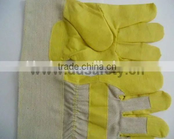 Yellow PVC Gloves White Back Working Hloves photo-2