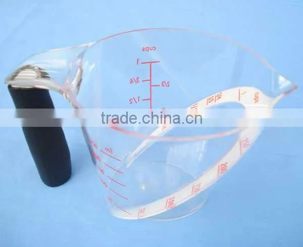 Plastic Measuring Cup,Clear with Red Measurements