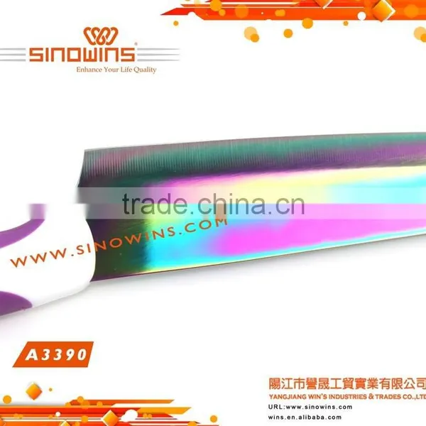 A3390-1 New Design 5pcs Colorful Titanium Blade Stainless Steel Kitchen Knife Set photo-4