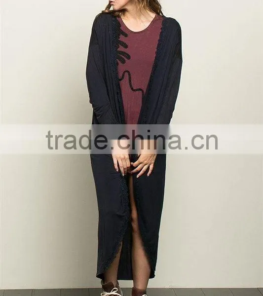 Women Full Length Cocoon Duster Ladies Extra Long Cardigan New Arrival photo-3