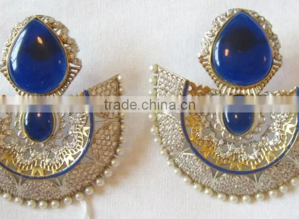 Sterling Silver Blue Gemstone Dangler EARRING Pair photo-2