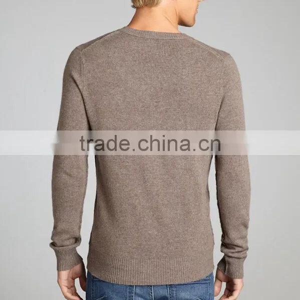 New Design V-neck Knitting Patterns Cashmere Men Pullover photo-2