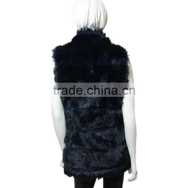 2014 2015 High Fashion Lady's Sleeveless Long Coat Muskrat Fur Coat photo-3