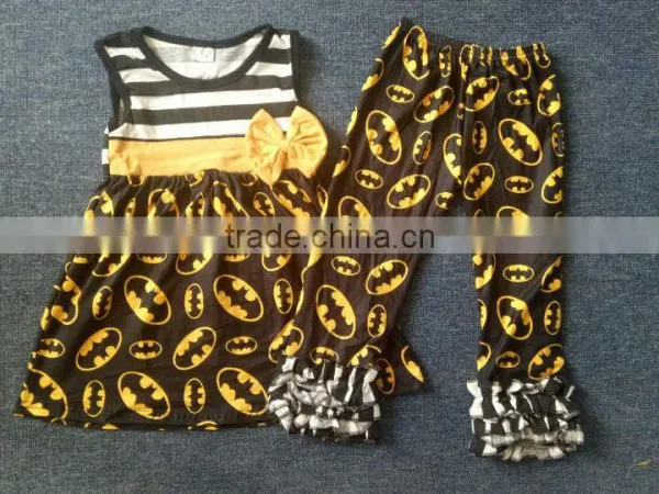 Silk Milk Summer Children Sleeveless Outfit With Ruffled Pants Back to School Sets photo-2