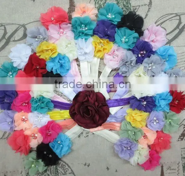 Multi Types Girl Baby Flower Headband Wholesale, Glitter Pearl Headbands Elastic photo-2