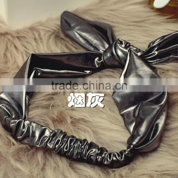 Elastic Headbands,Mental Color Leather Headbands,Ear Headbands photo-4