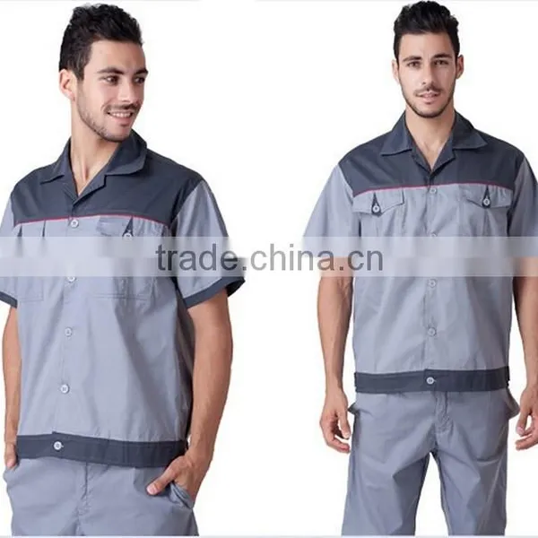 Construction Factory Work Uniform Short Sleeve Button Up Jacket photo-2