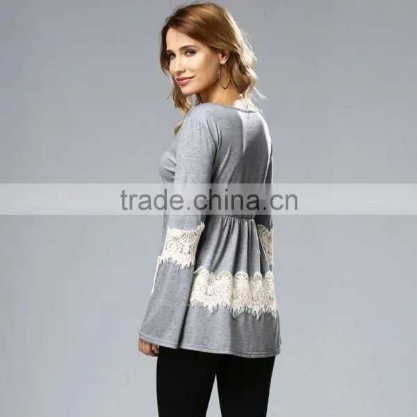 Fashion Long Sleeve Blouse for Fat Women,plus Size Women Clothing for Sale 2017 photo-4