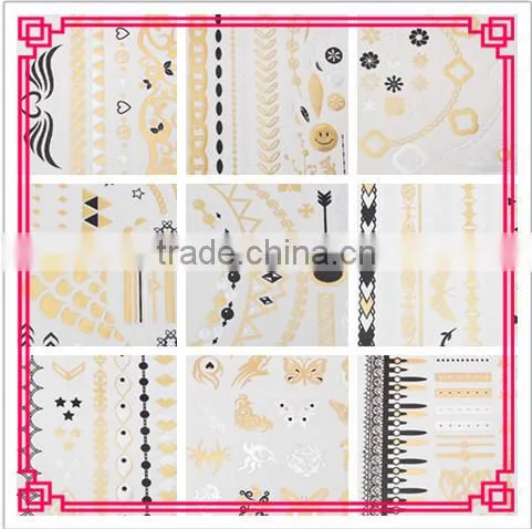 Hot Sale Triangle Pattern Metallicluster Waterproof Temporary Tattoo Stickers photo-2