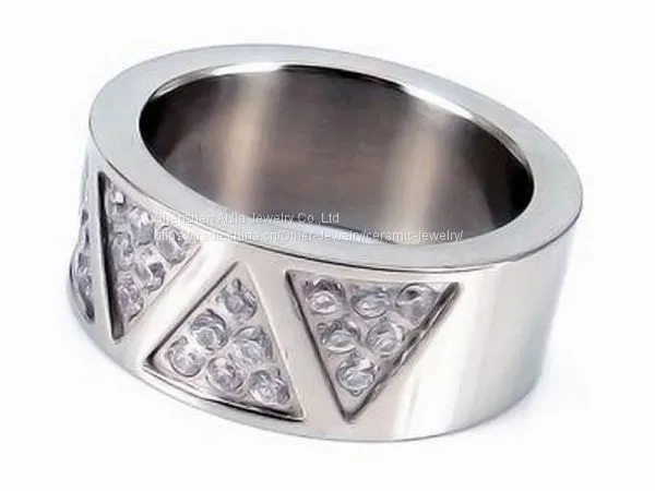 Silver Diamond Stainless Steel Ladies Finger Ring For Girls photo-2
