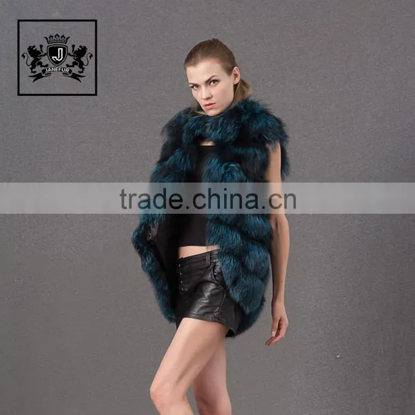 2017 Lovely Handmade Knitted Fox Fur Vest All Size Wholesale Vest