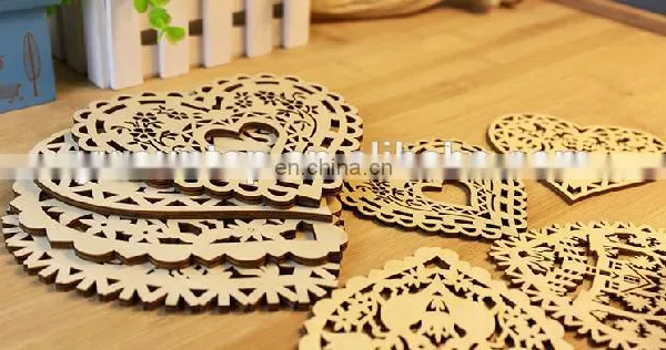 New Arrival Heart Design Hollow Out Cork Coaster Wooden Craft Home Decorations photo-2