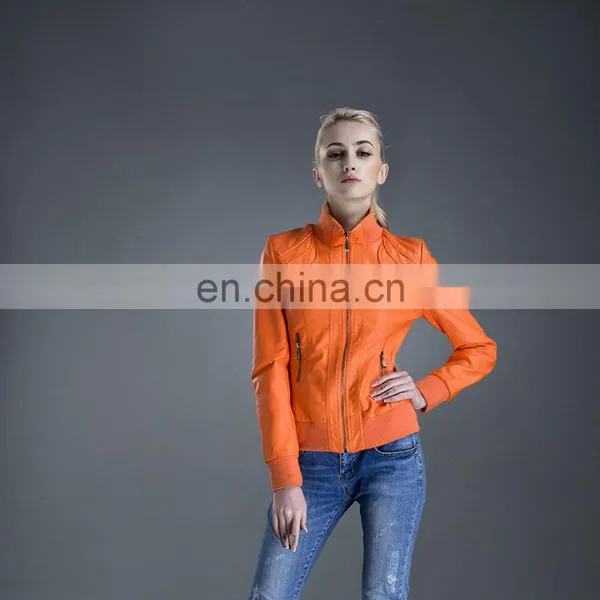 2017 New Style Ladies Fashion Slim Women pu Leather Jacket
