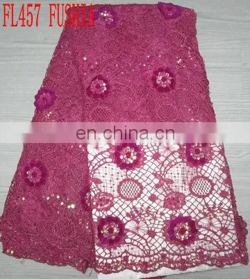 High Quality African French Lace/organza Lace/sequin Lace (FL457) photo-2